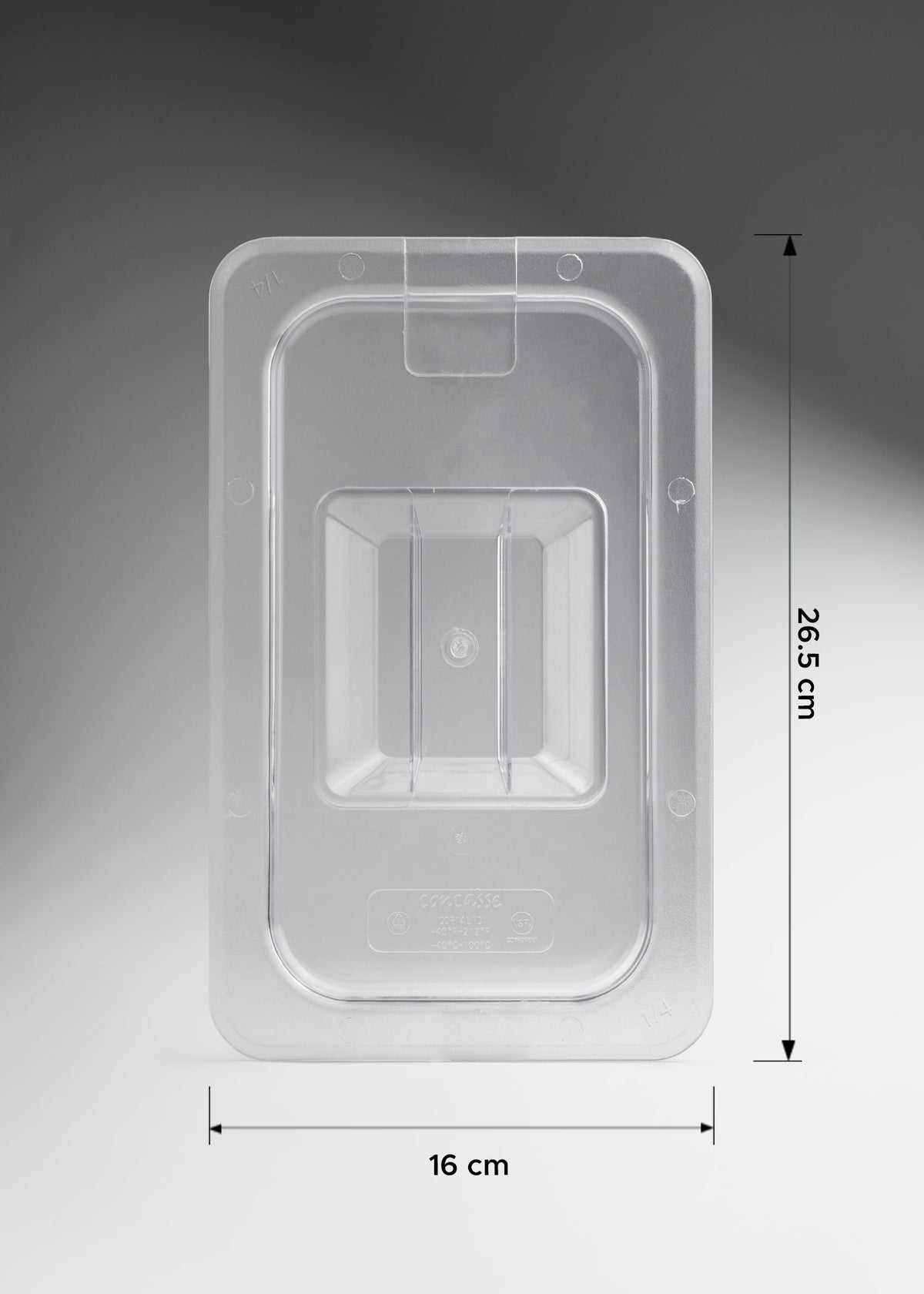 Inserto cuarto de policarbonato trasparente NSF profundidad 2.3", 4"y 6" — imagen de producto