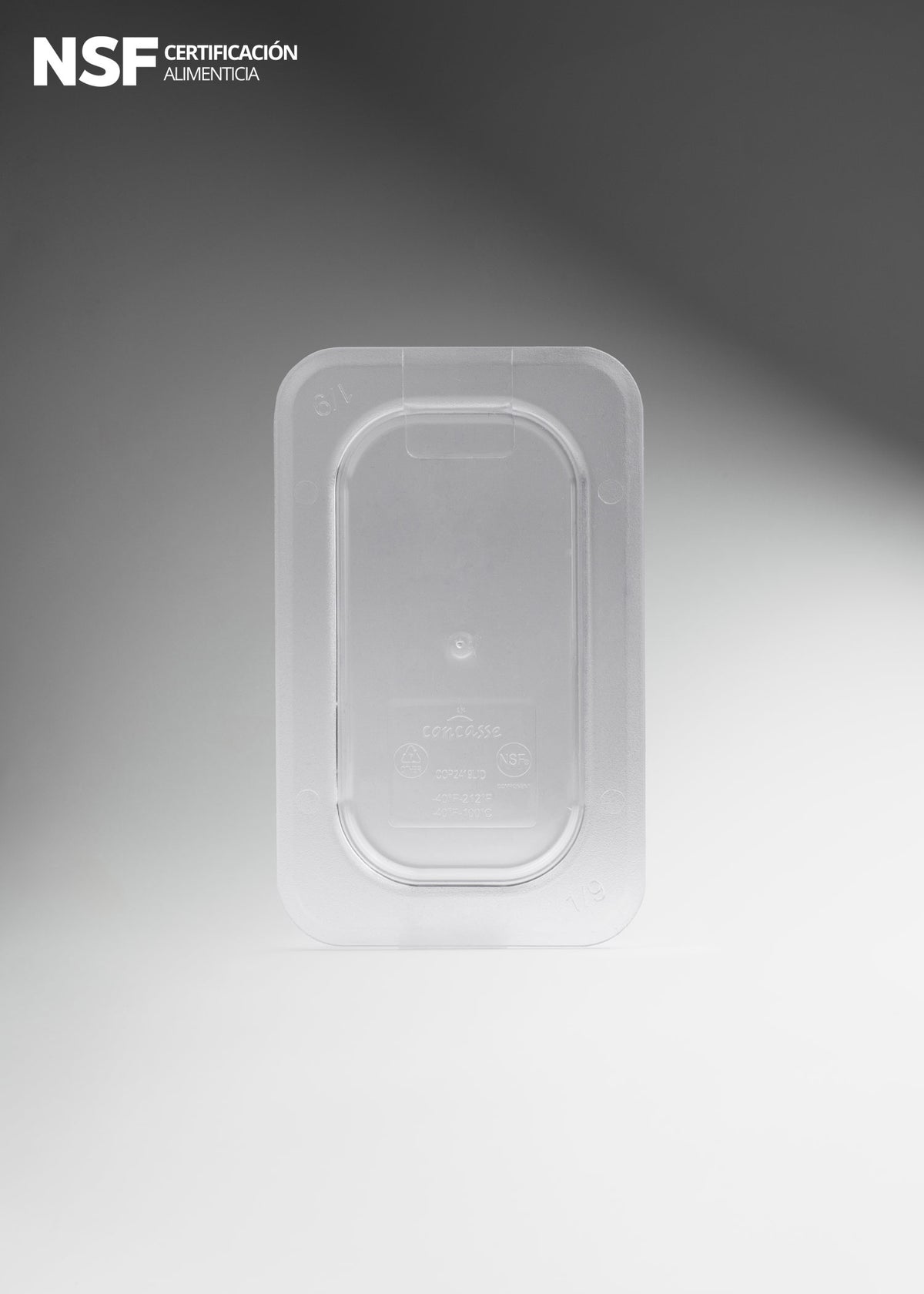 Inserto noveno de policarbonato trasparente NSF profundidad 2.3" y 4" — imagen de producto