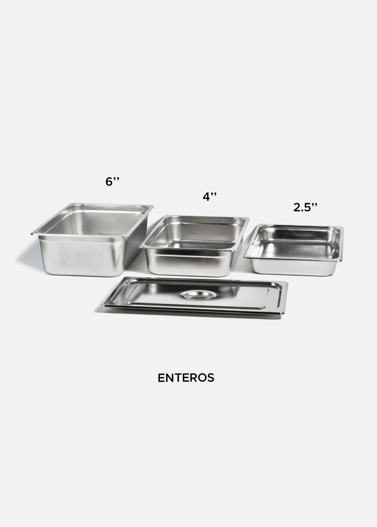 Inserto entero de acero inoxidable NSF profundidad 2.5", 4" y 6". Premium — imagen de producto