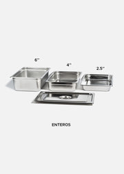 Inserto entero de acero inoxidable NSF profundidad 2.5", 4" y 6". Premium — imagen de producto