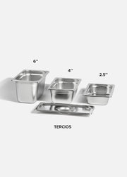 Inserto tercio de acero inoxidable NSF profundidad 2.5", 4"y  6". Premium — imagen de producto