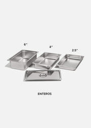 Insertos enteros de acero inoxidable plata 2.5", 4" y 6" — imagen de producto