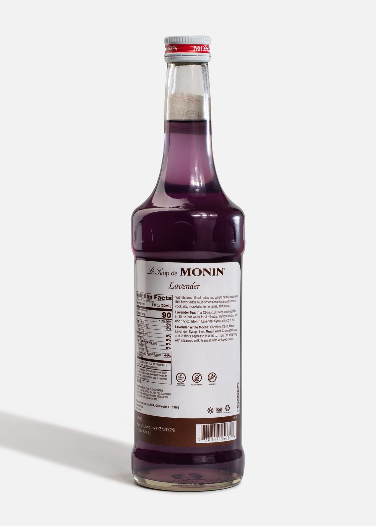 Jarabe Monin de lavanda de 750 ml — fotografía de producto, vista 4