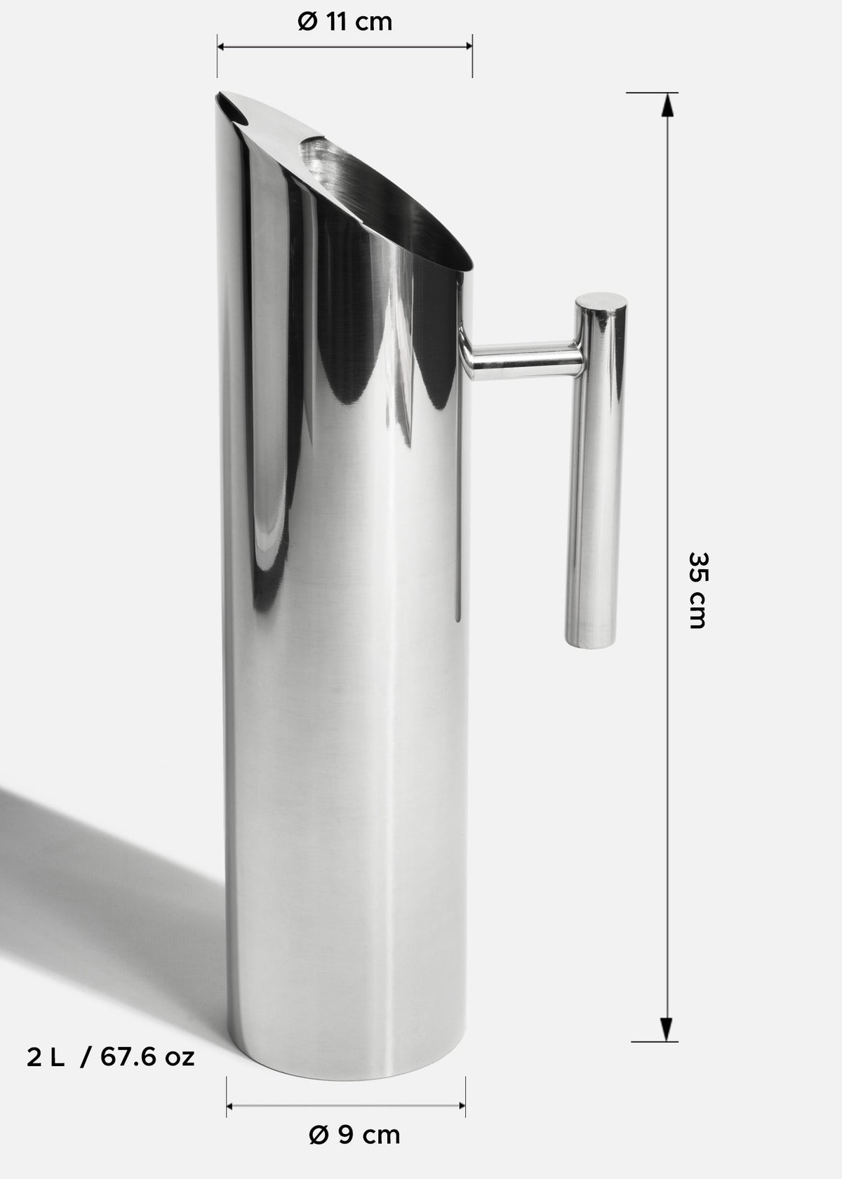 Jarra para agua de acero inoxidable plata 2 L — imagen de producto