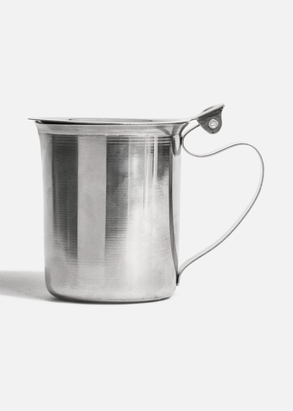 Jarra cremera tipo monaco con tapa de acero inoxidable plata para servicio de café en restaurantes 10 oz — imagen de producto