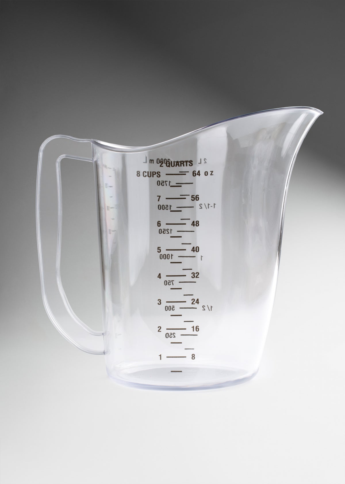 Jarra medidora de policarbonato transparente 250 ml, 1 L y 2 L — imagen de producto