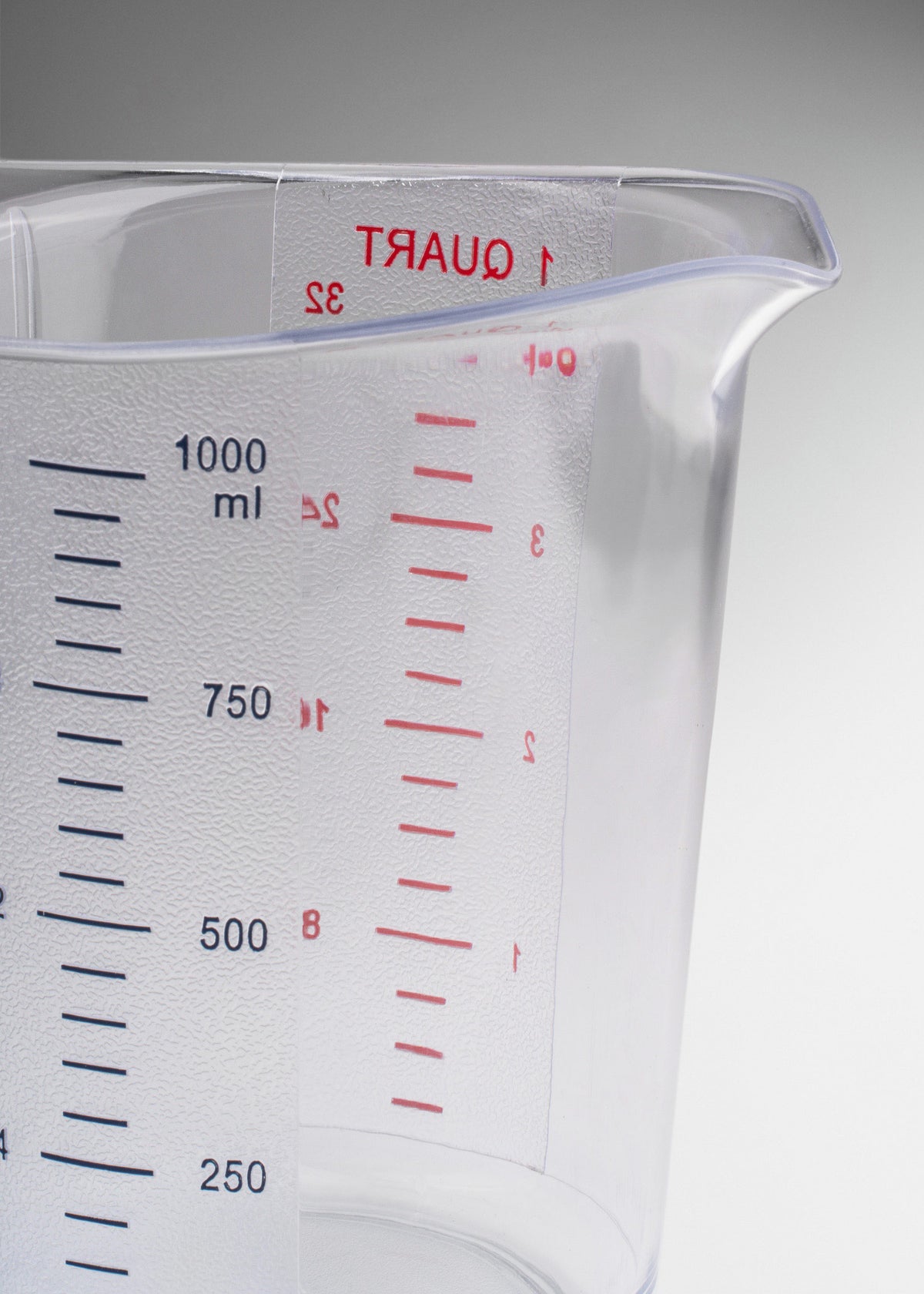 Jarra medidora de policarbonato transparente 250 ml, 1 L y 2 L — imagen de producto