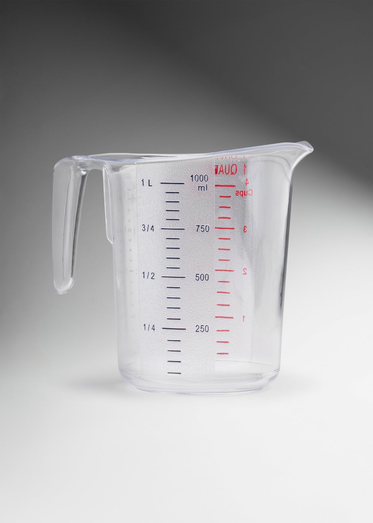 Jarra medidora de policarbonato transparente 250 ml, 1 L y 2 L — imagen de producto