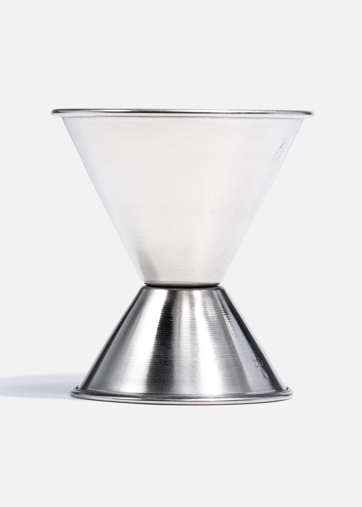 Jigger medidor de acero inoxidable plata para bar 1x2 oz. Premium — imagen de producto, vista 1