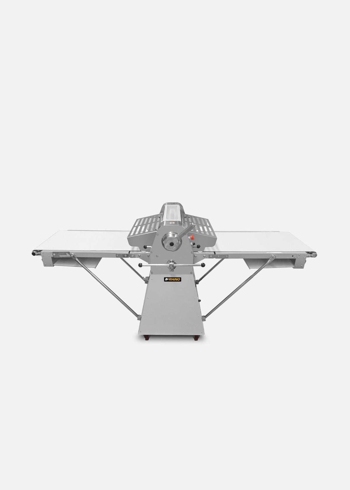 Vista frontal de la laminadora de piso con bandas extendidas — Rhino LAMBA-274P image