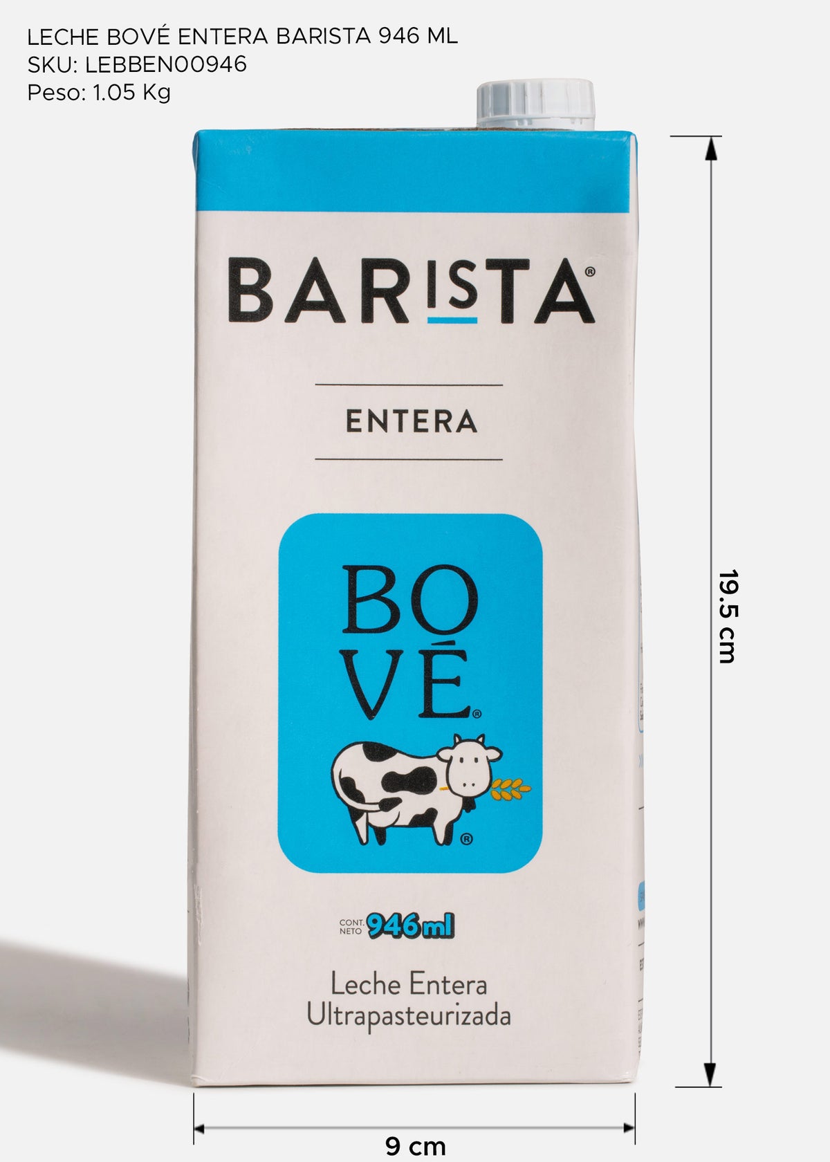 Leche entera ultrapasteurizada Bové 946 ml