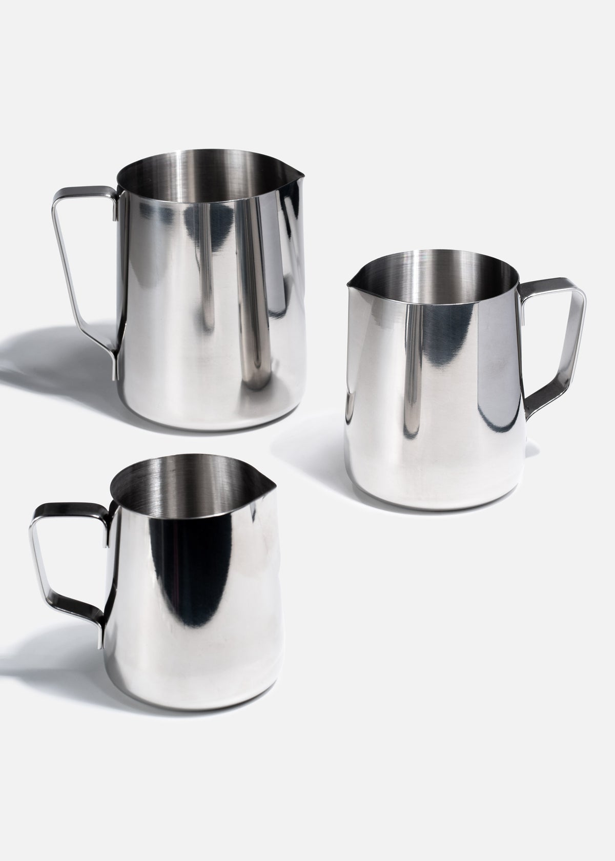 Cremera de acero inoxidable plata Pourer 12, 20 y 30 oz. Premium — imagen de producto, vista 1