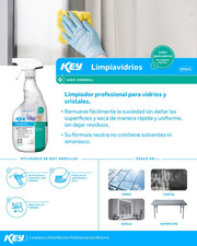 Limpia vidrios profesional sin amoniaco para vidrios y cristales 650 ml — imagen de producto
