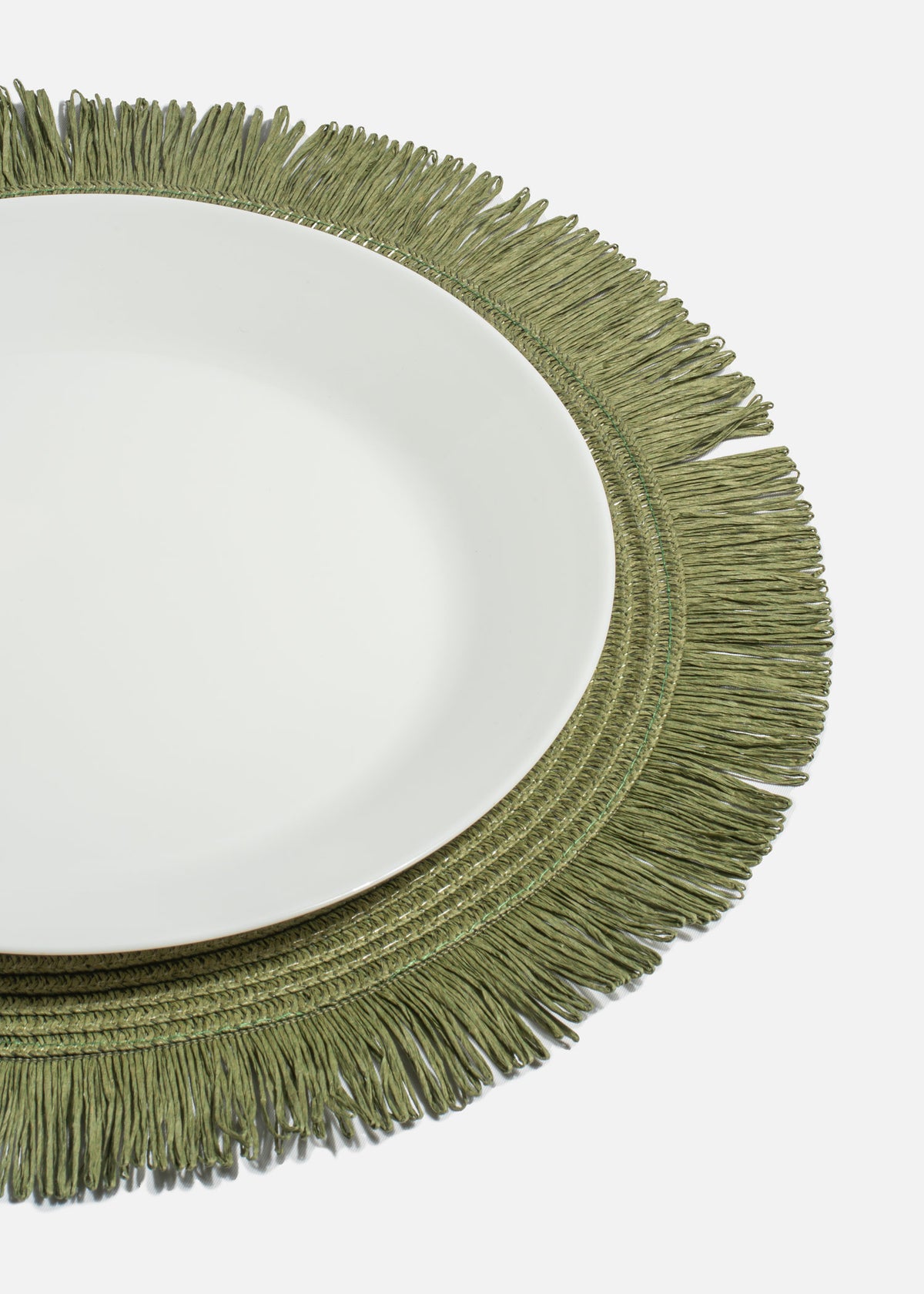 Mantel de mesa redondo individual de tela verde Tissu 38 cm — imagen de producto