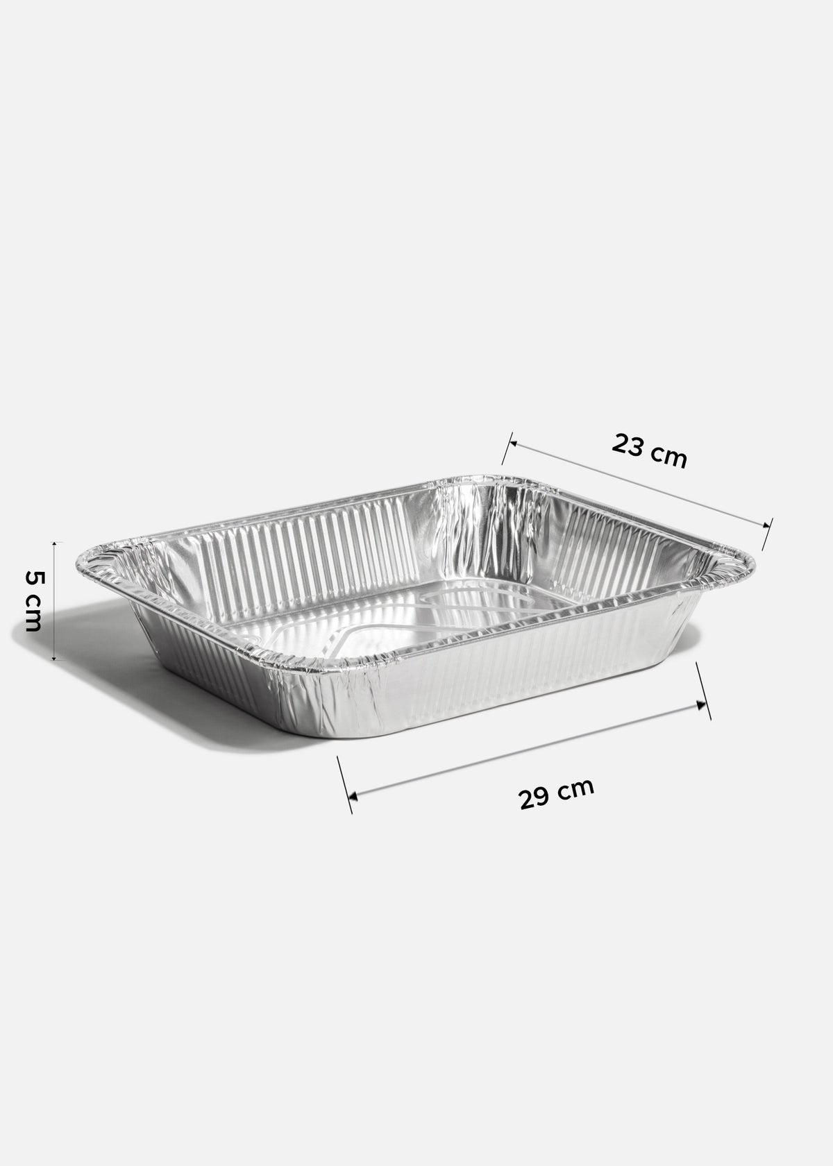 Media pavera rectangular de aluminio plata 29x23x5 cm — imagen de producto