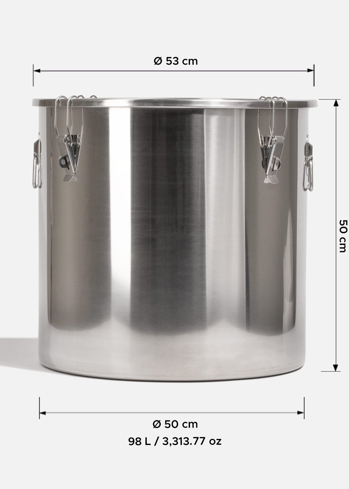 Olla de acero inoxidable 201 plata con sello hermético de clip NSF 98 L — imagen de producto