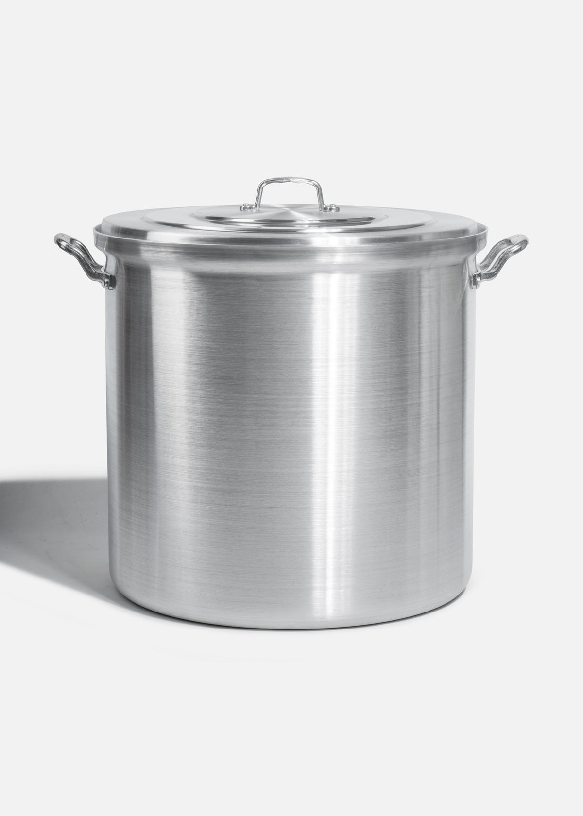 Olla de aluminio grado alimenticio triple fuerte plata NSF con tapa 100 L — imagen de producto