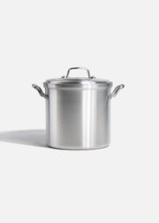 Olla de aluminio grado alimenticio triple fuerte plata NSF con tapa 11 L — imagen de producto