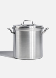 Olla de aluminio grado alimenticio triple fuerte plata NSF con tapa 14 L — imagen de producto