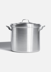 Olla de aluminio grado alimenticio triple fuerte plata NSF con tapa 34 L — imagen de producto