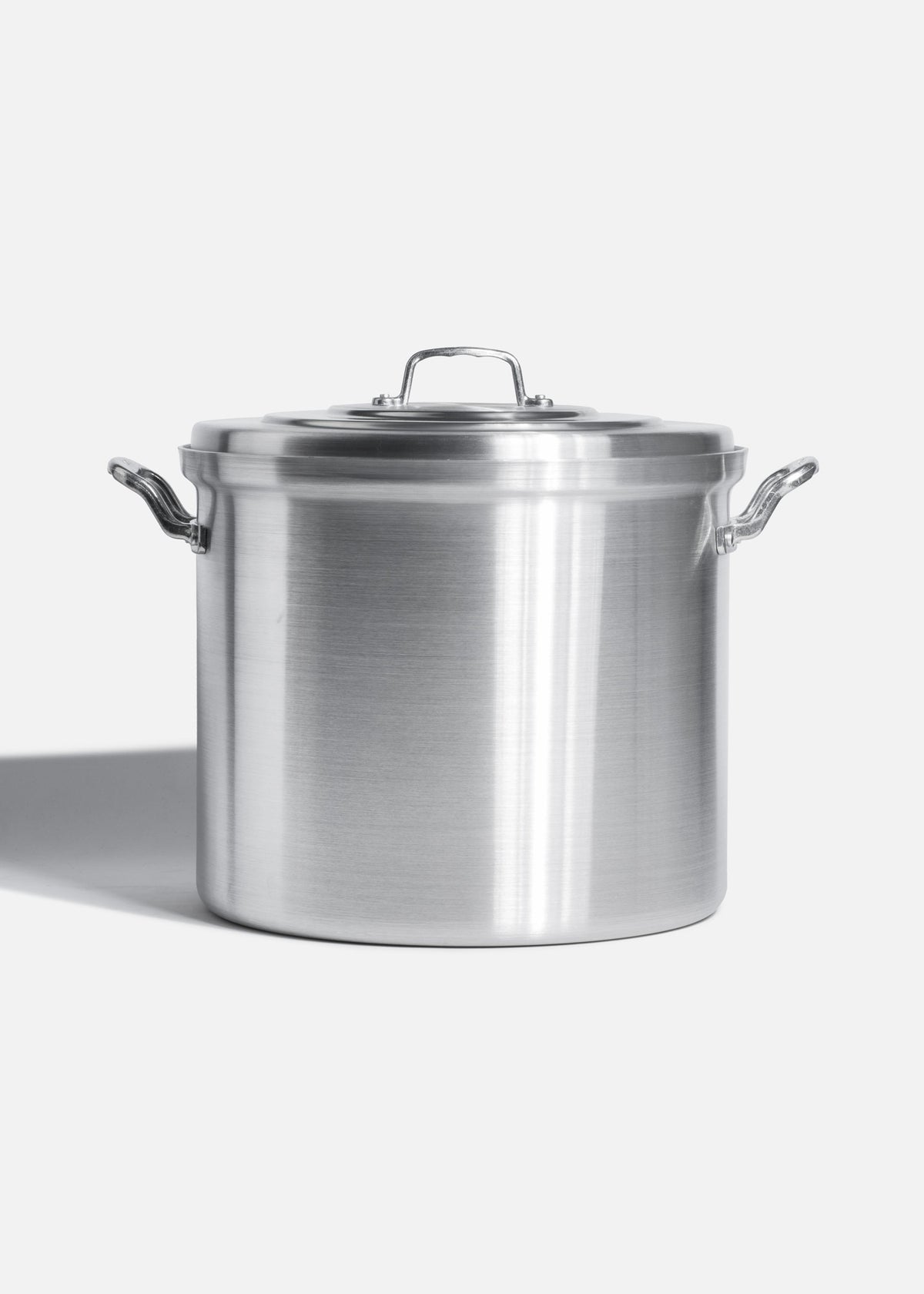 Olla de aluminio grado alimenticio triple fuerte plata NSF con tapa 34 L — imagen de producto