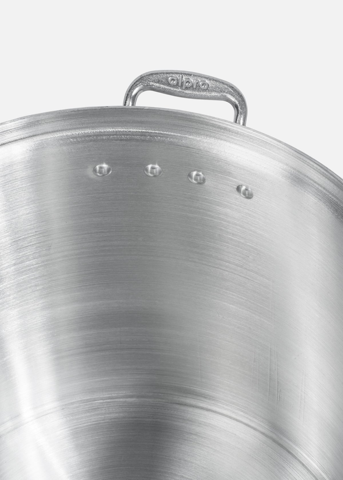 Olla de aluminio grado alimenticio triple fuerte plata NSF con tapa 64 L — imagen de producto