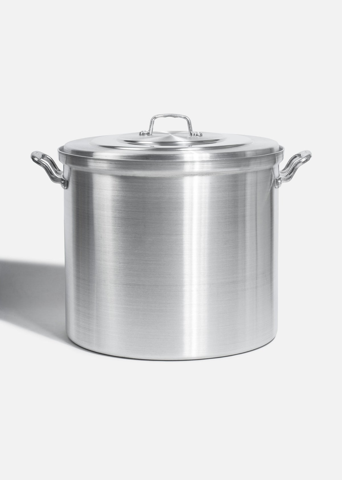 Olla de aluminio grado alimenticio triple fuerte plata NSF con tapa 64 L — imagen de producto