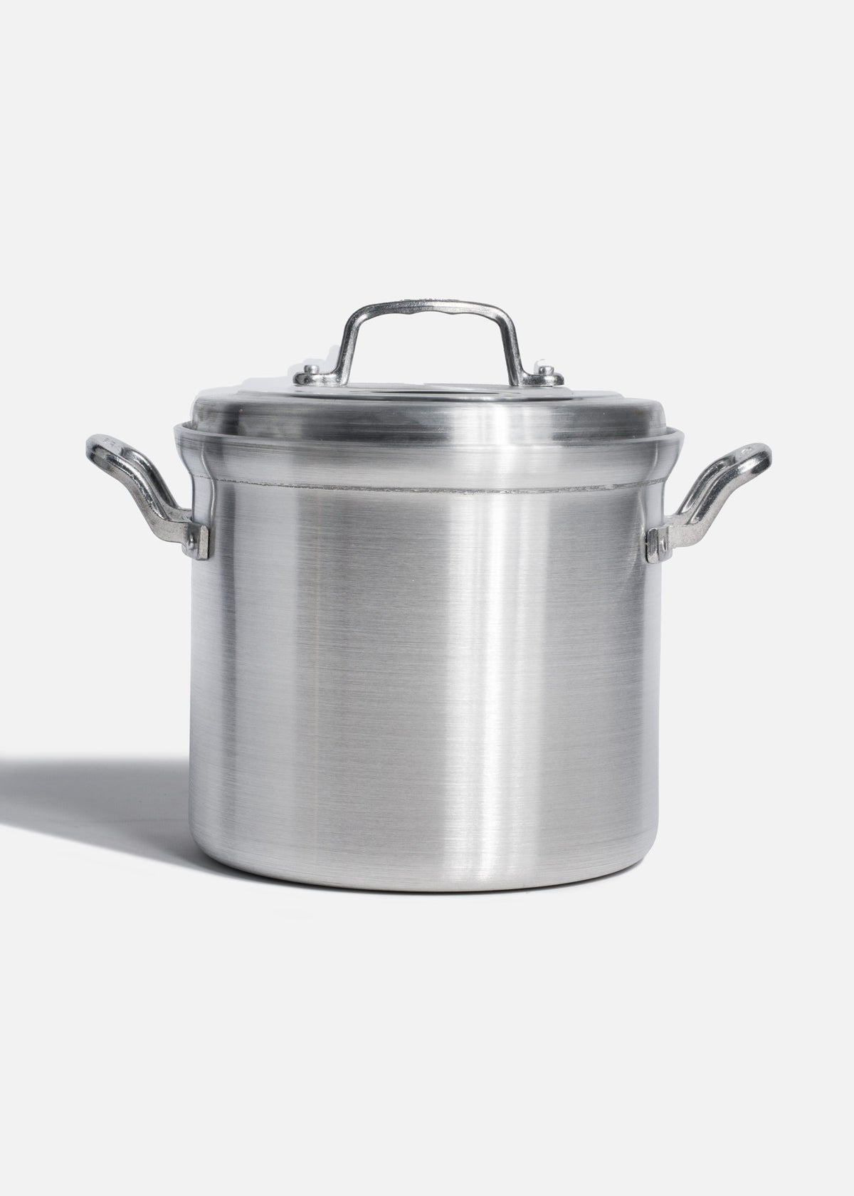 Olla de aluminio grado alimenticio triple fuerte plata NSF con tapa 8 L — imagen de producto