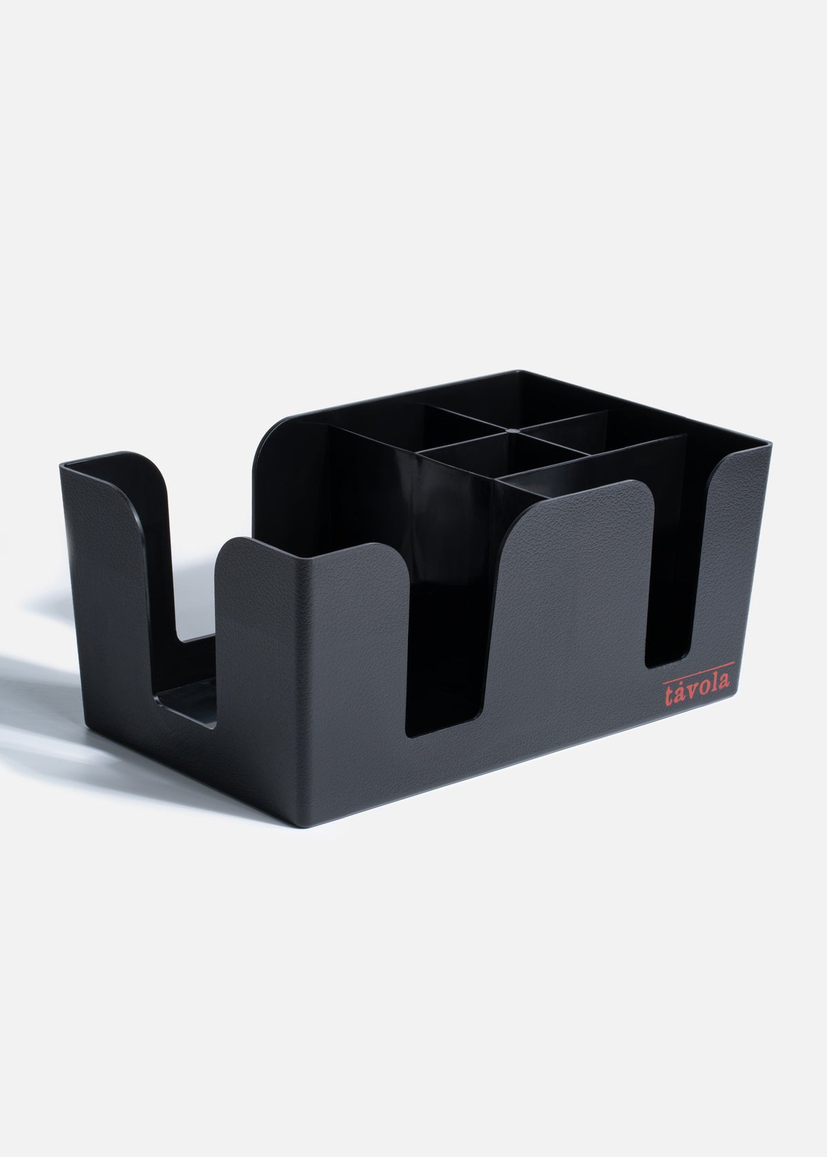 Organizador de cubiertos para mesa de plástico negro. Premium — imagen de producto, vista 1