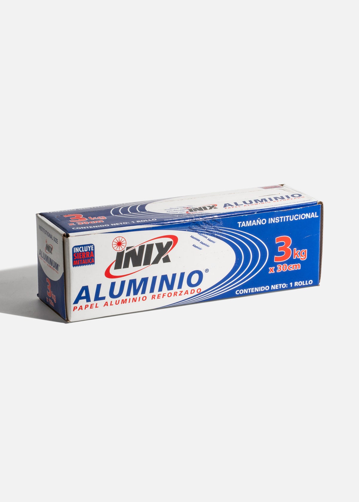 Papel aluminio reforzado plata en rollo grado alimenticio para cocinas industriales y restaurantes 3kg x 30.5 cm — imagen de producto