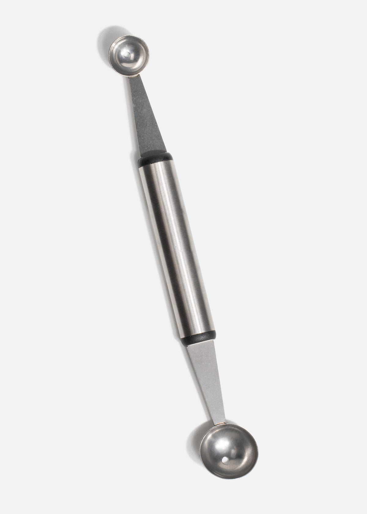 Parisien doble de acero inoxidable plata profesional de dos medidas para frutas y repostería 2 y 3 cm — imagen de producto