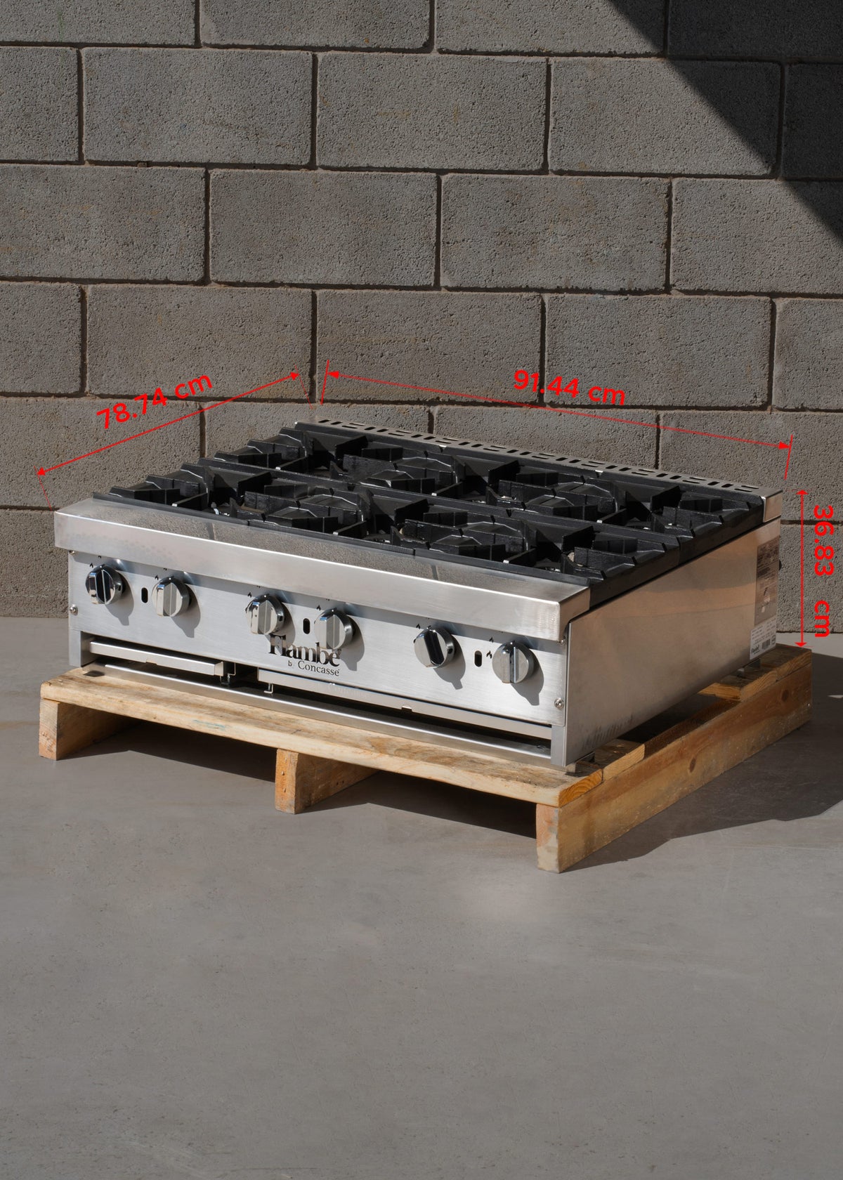 Parrilla de acero inoxidable con 6 quemadores gas LP — imagen de producto