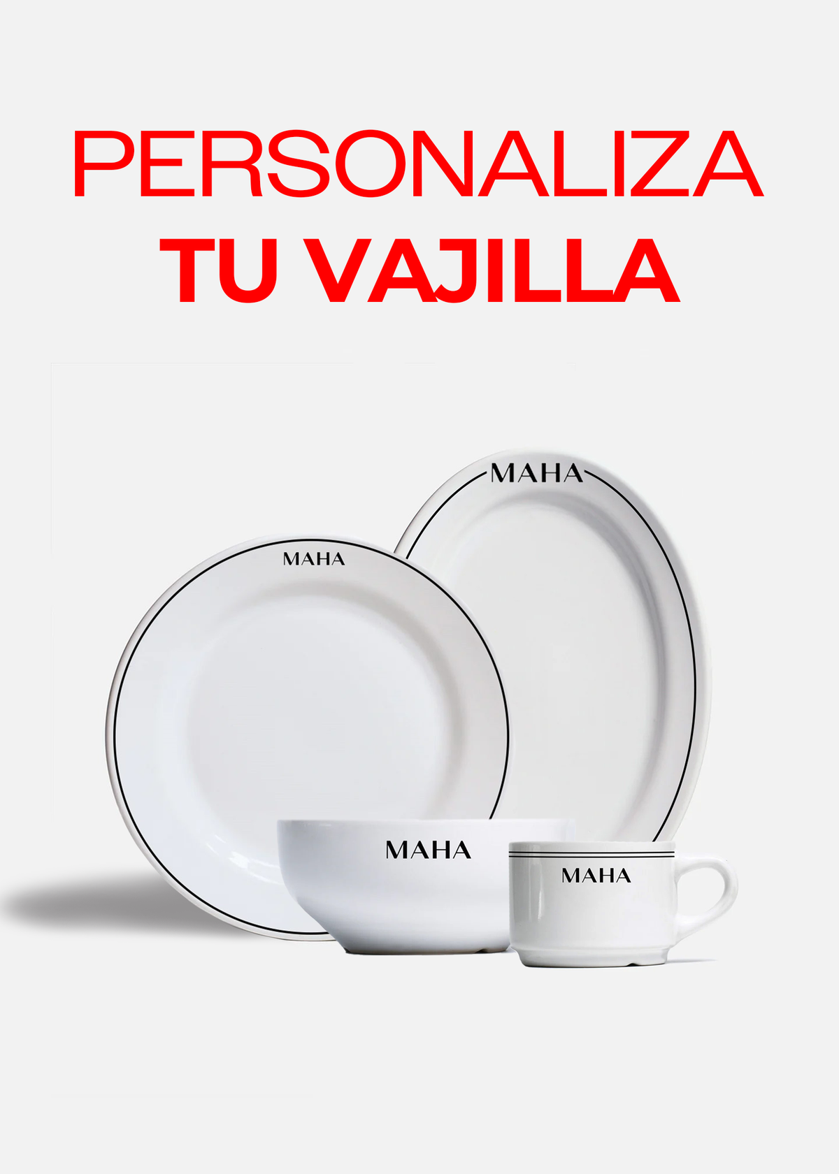 Platos de porcelana blanco Glacial + personalizado con logo doble — imagen de producto