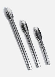 Pinzas para pan de acero inoxidable calibre 18 1.2 mm reforzadas profesionales abrillantadas plata 40, 30 y 24 cm — imagen de producto