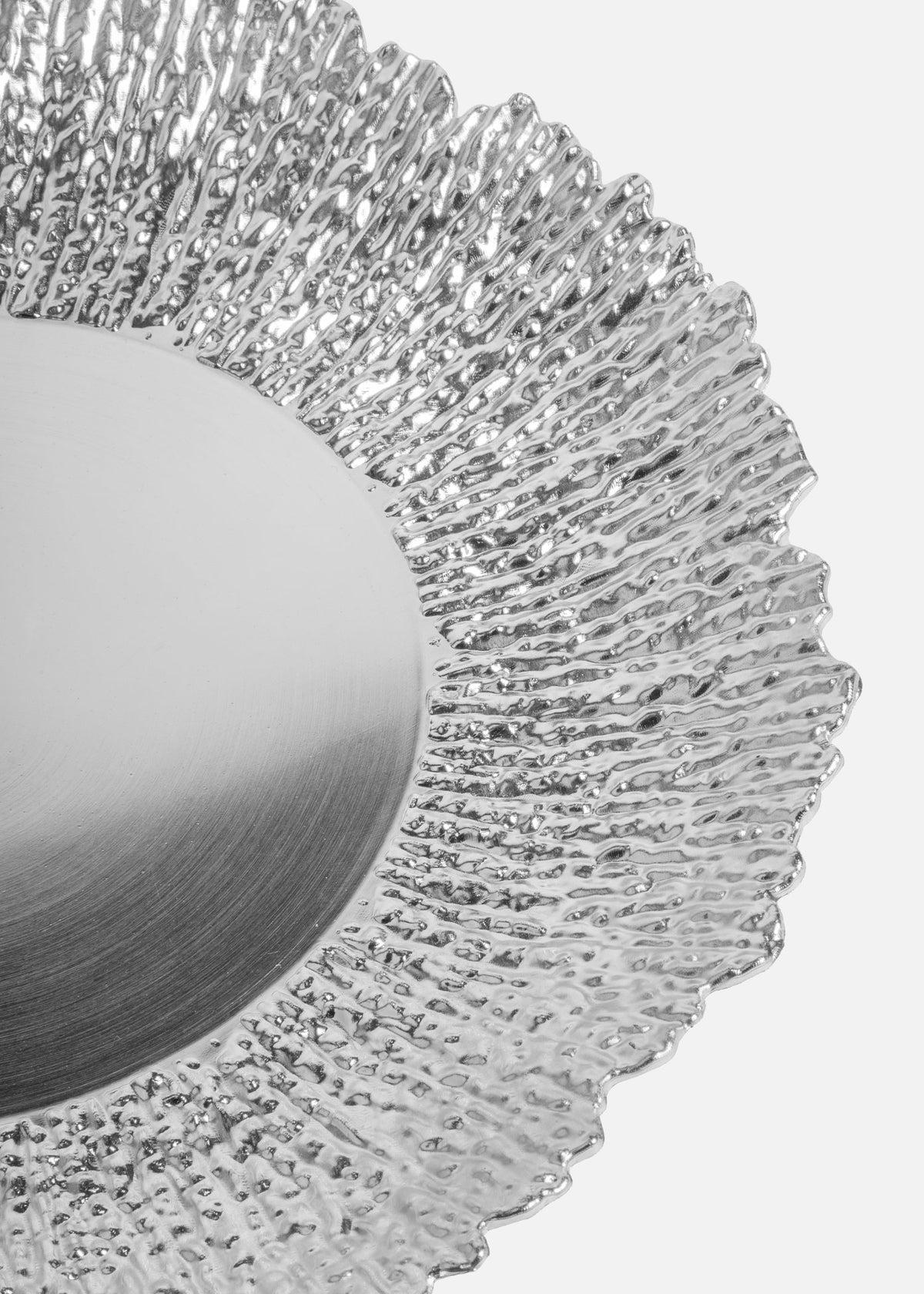 Plato base de plástico plata Amapola 33 cm — imagen de producto