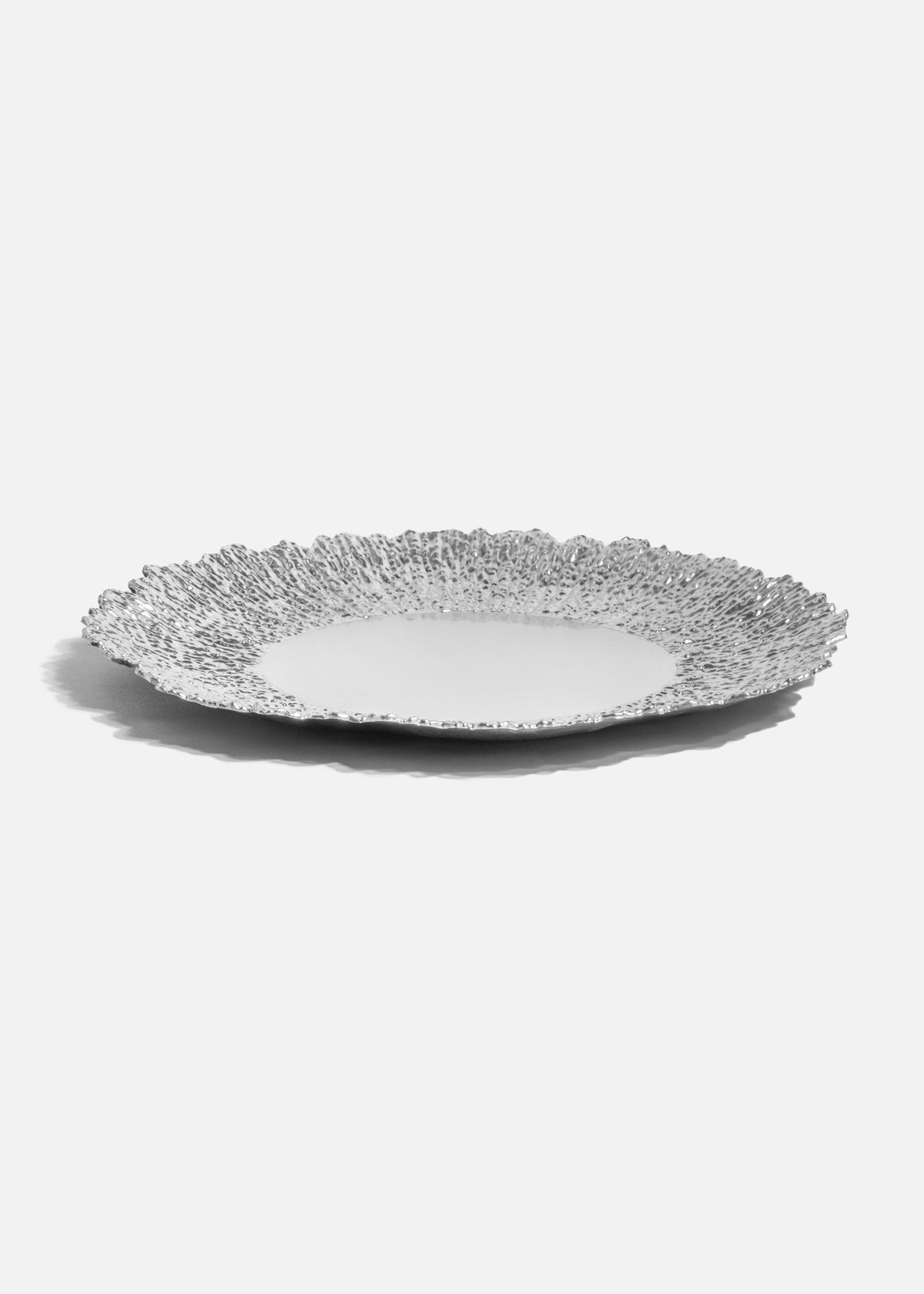 Plato base de plástico plata Amapola 33 cm — imagen de producto