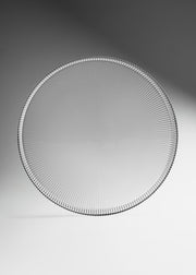 Plato base de vidrio transparente con filo plateado y ala alta 31.5 cm — imagen de producto