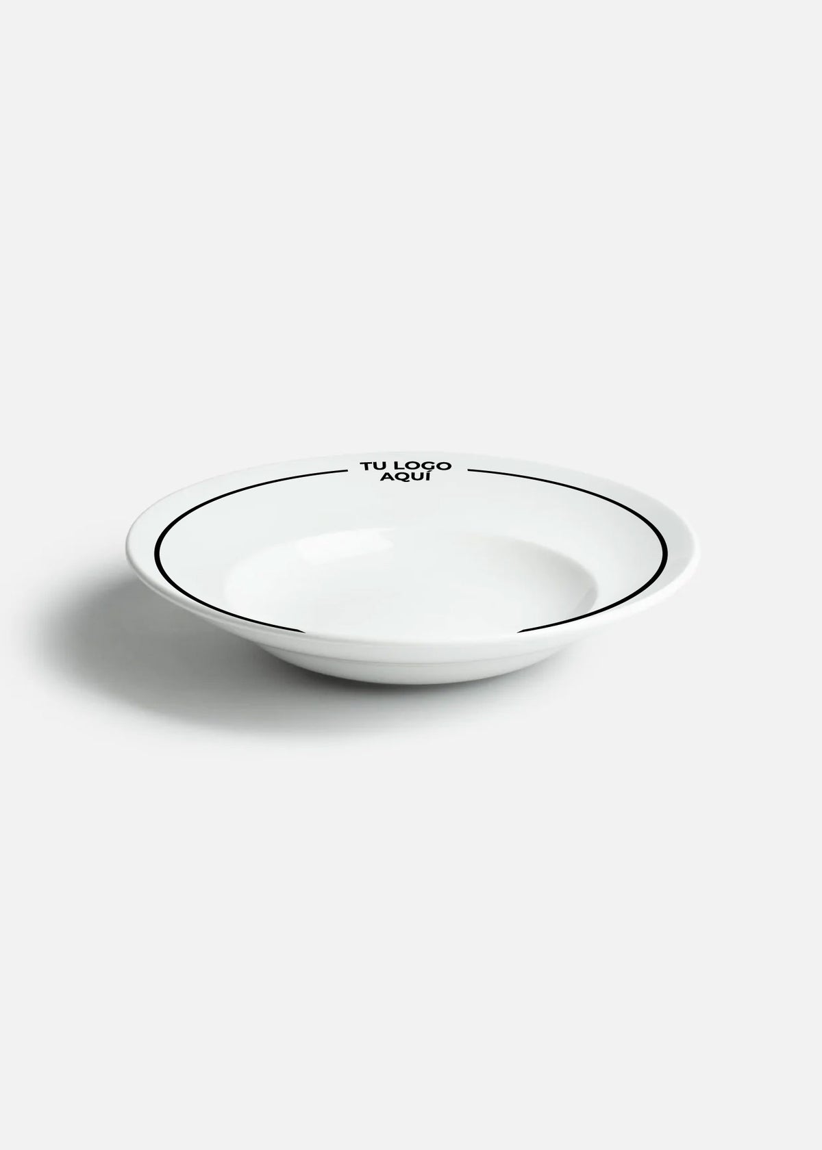 Plato pasta hondo de porcelana blanco personalizado logo doble Messina 350 ml — imagen de producto