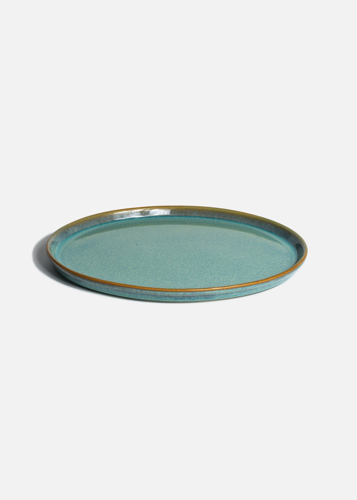 Plato ovalado de porcelana verde Caribe 34 cm — imagen de producto