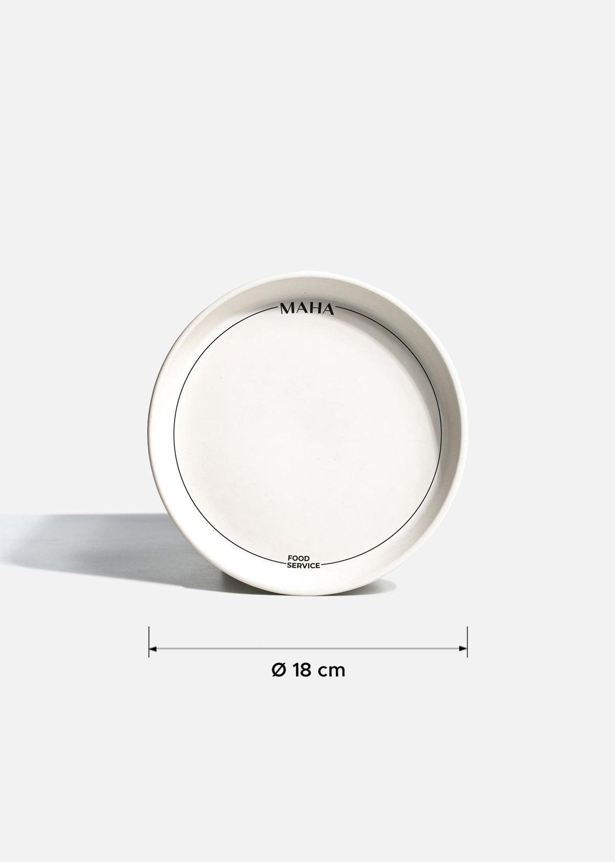 Plato trinche de cerámica blanco personalizado logo doble Bruce 19 cm — imagen de producto