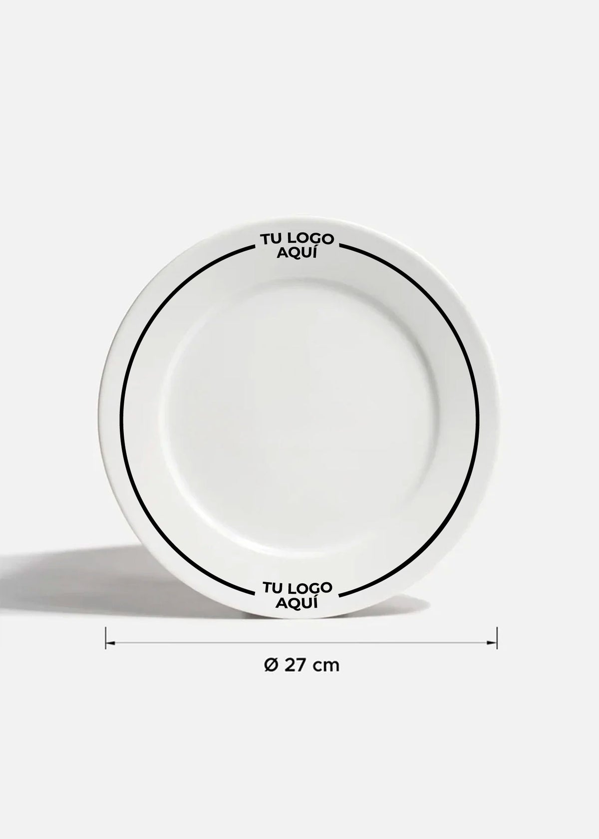 Plato trinche coupe de porcelana blanco personalizado logo doble Elegance 27 cm — imagen de producto