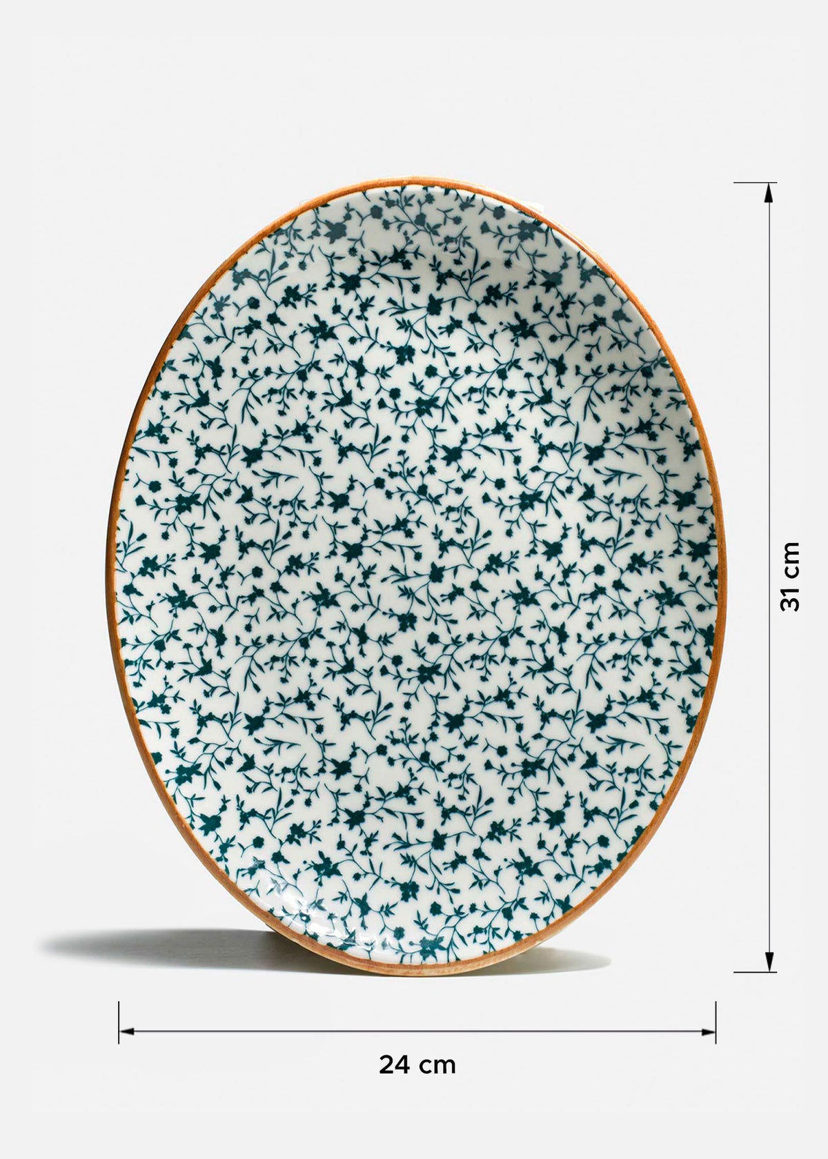Platos oval de porcelana blanco y azul Princess /Lottus — imagen de producto