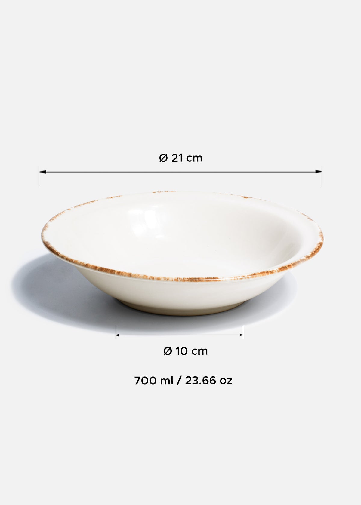 Platos trinche de cerámica blanco borde café Apolo — imagen de producto, vista 4