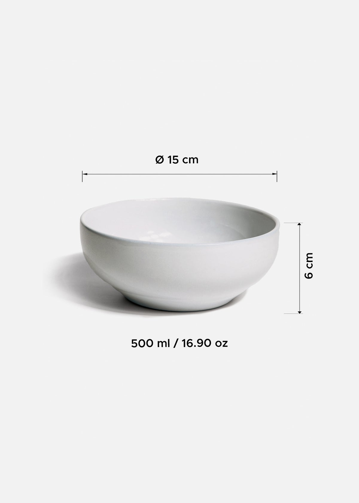 Plato hondo de porcelana blanco Glacial 500 ml — imagen de producto