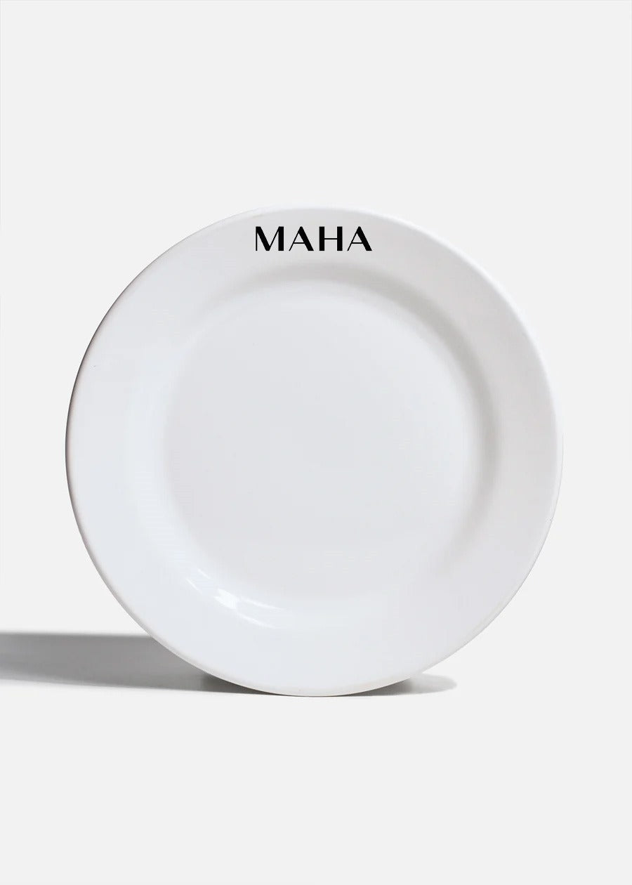 Platos de porcelana blanco Glacial + personalizado con logo simple — imagen de producto