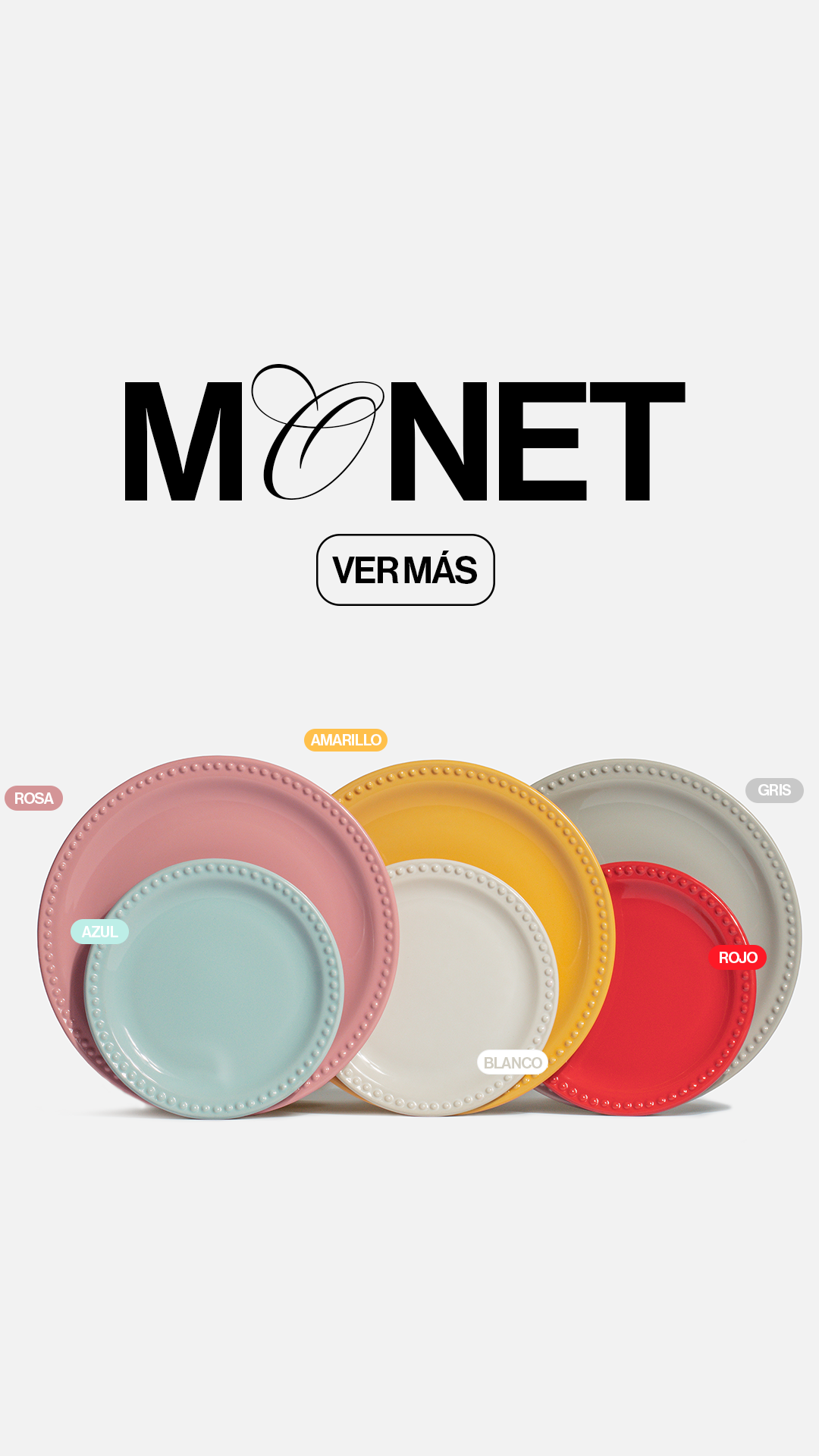 Plato de cerámica rojo Monet Ø 19 cm — imagen de producto, vista 3