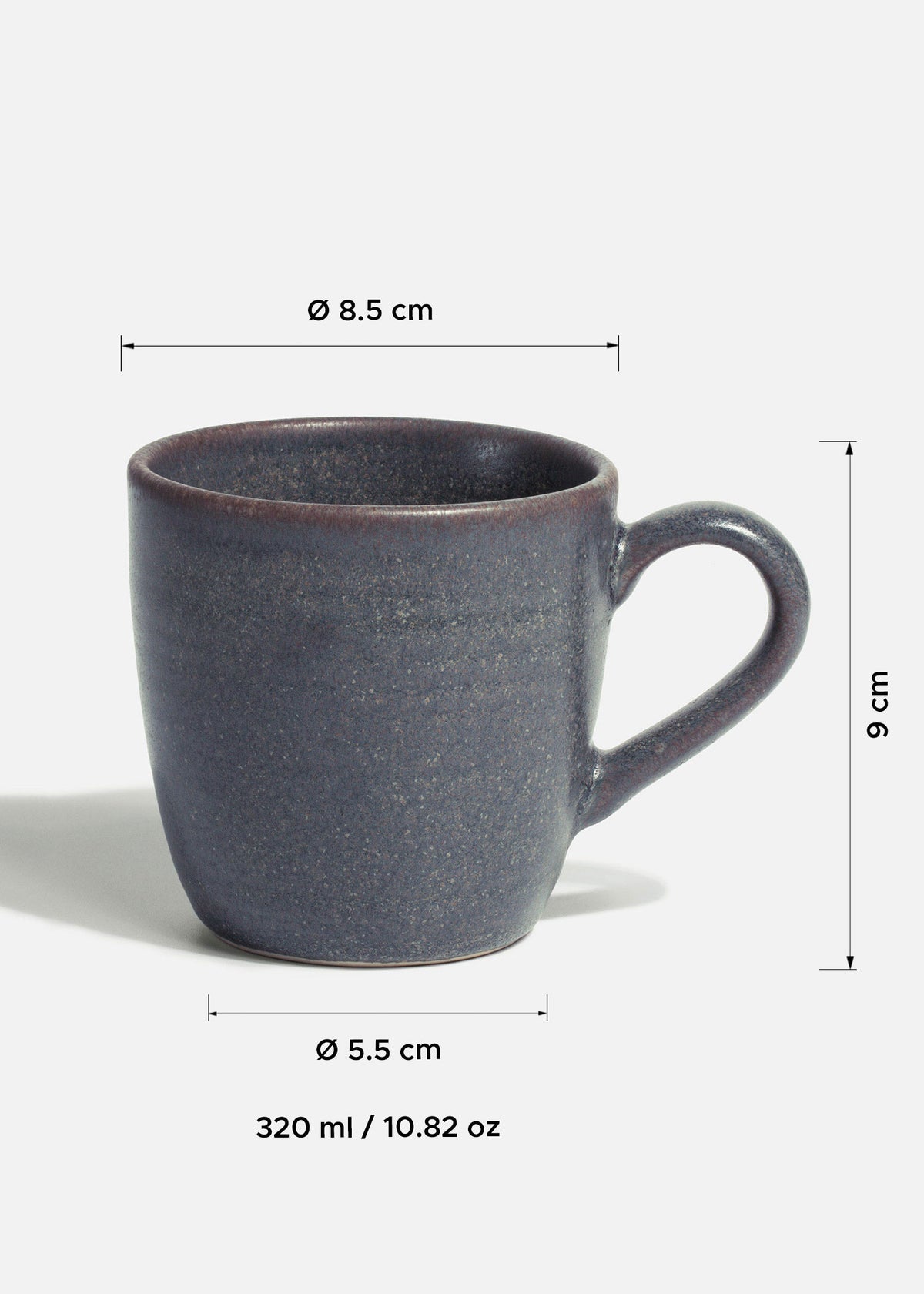 Tazas de porcelana gris para café Tartufo 320, 205 y 100 ml — imagen de producto
