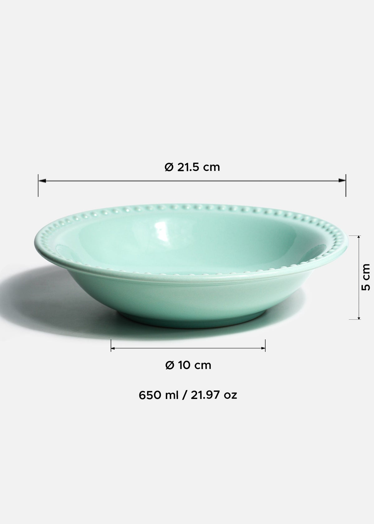 Plato hondo de cerámica turquesa Monet Ø 21 cm, 750 ml — imagen de producto