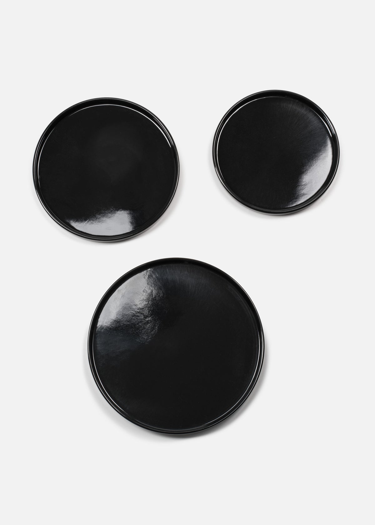 Platos trinche de melamina negro brillante Noxium — imagen de producto