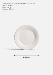 Plato trinche de porcelana blanco Glacial Ø 16 cm — imagen de producto